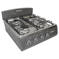Estufa Sobremesa Acero Inoxidable 52 cm Gas Natural 4 Puestos Gris