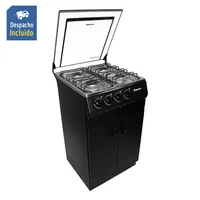 Estufa de Piso 4 Puestos con Gabinete Gas Natural SN-7016 Negro