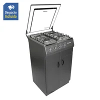 Estufa de Piso 4 Puestos con Gabinete Gas Propano SG-7016 Gris
