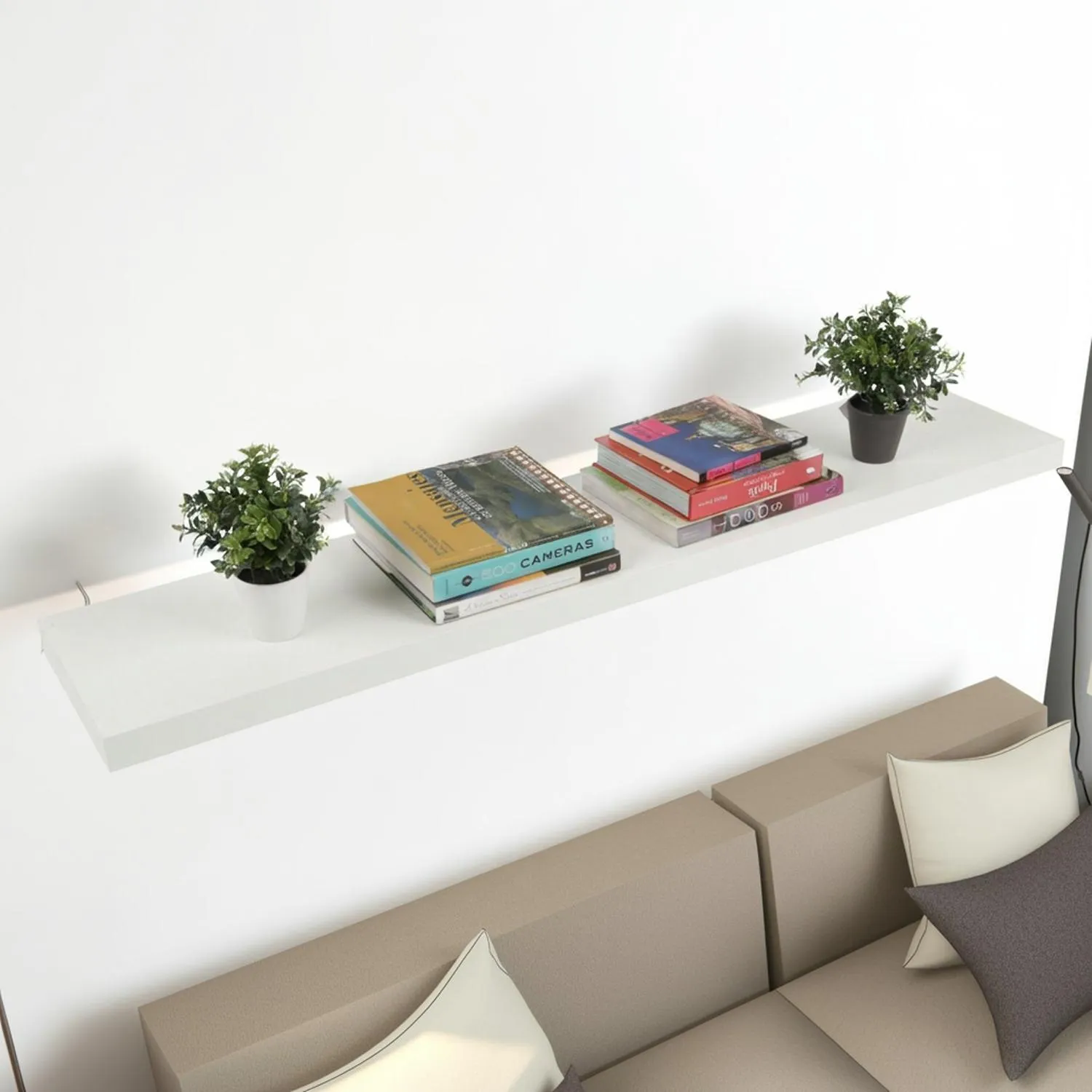 Repisa Flotante 120x25x3.8cm Blanco 4