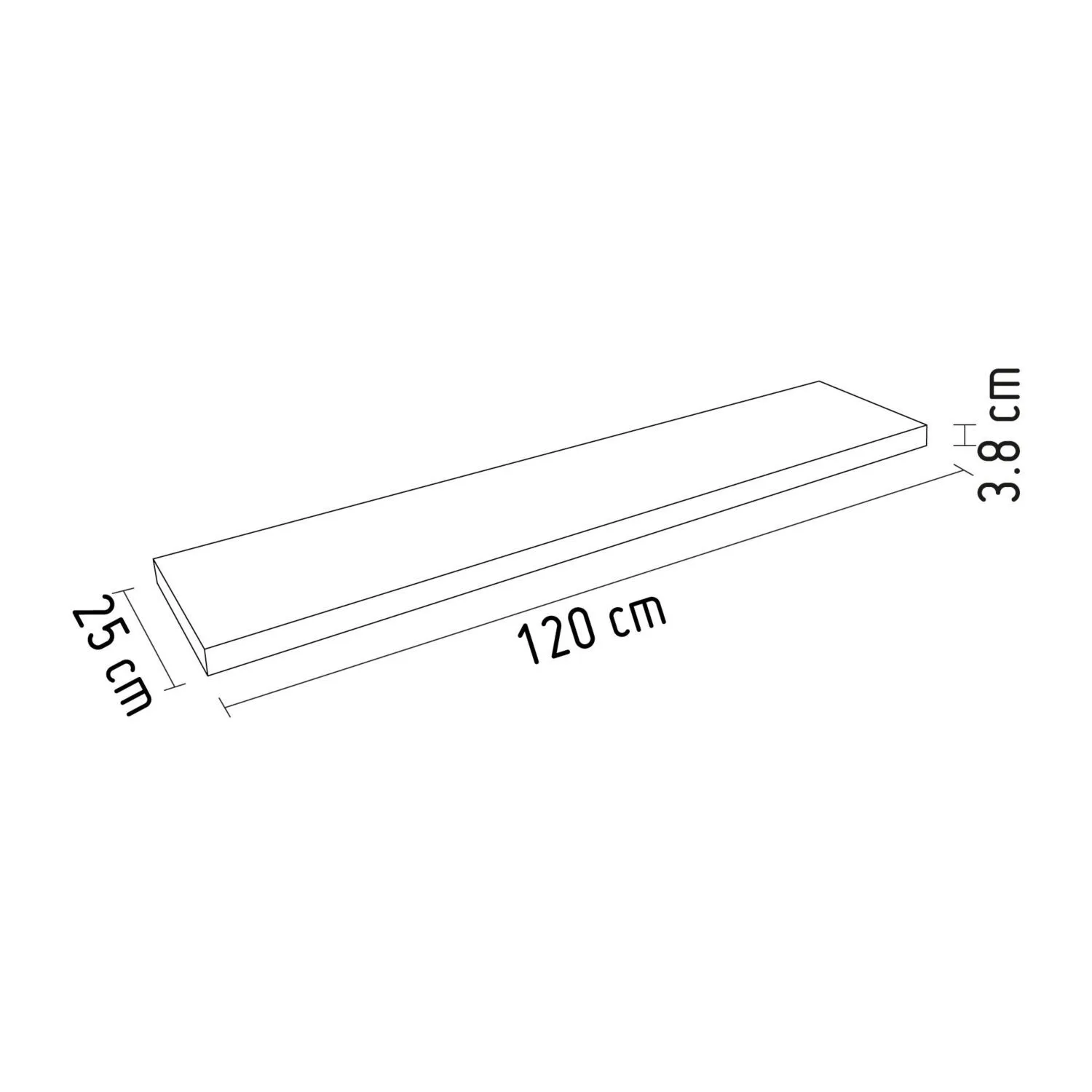 Repisa Flotante 120x25x3.8cm Blanco 13