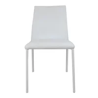 Silla para Comedor Lugo Tapizada en Cuero Sintético Blanca