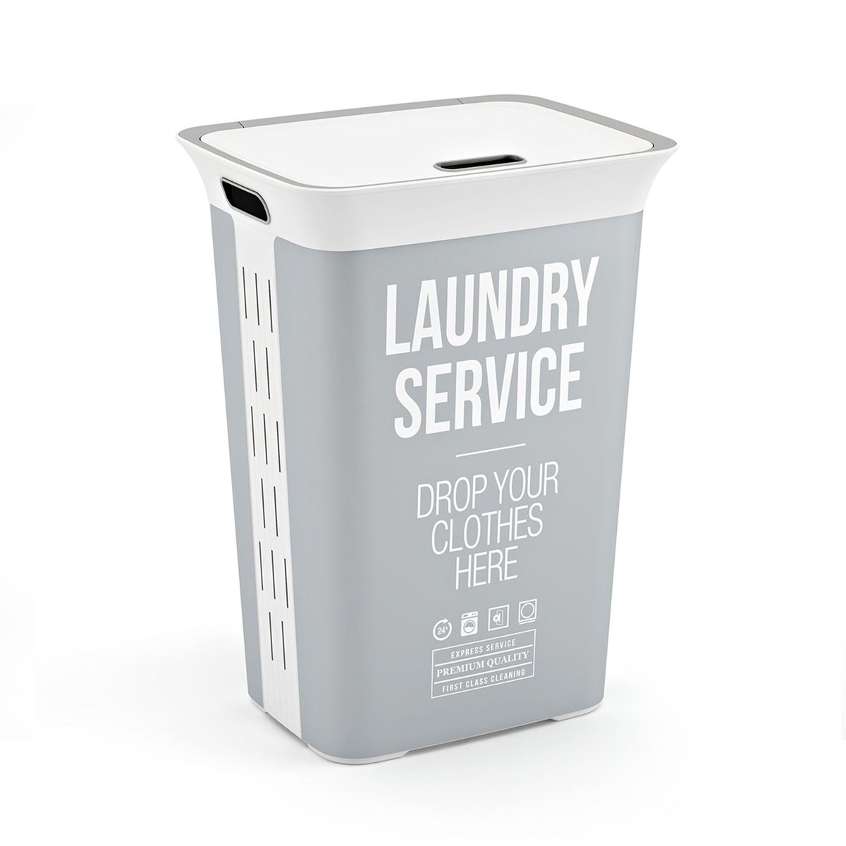 KIS - Canasta para Ropa Plastica 60 Litros Blanca Laundry