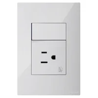Toma P/T + Interruptor Sencillo Clickme Blanco