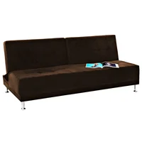 Sofá Cama Ambos 3 Puestos Tela Café