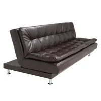 Sofa Cama Elton 3 Puestos Ecocuero Cafe