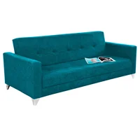 Sofá Cama Duke Espaldar Abatible Tela Azul