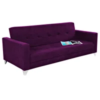 Sofá Cama Duke Espaldar Abatible Tela Morado