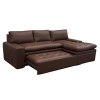 Sofá Cama Esquinero Dido Derecho 5 Puestos Ecocuero Cafe