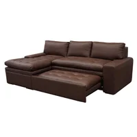 Sofá Cama Esquinero Dido Izquierdo 5 Puestos Ecocuero Cafe