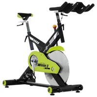 Bicicleta Spinning Siena Con Ciclocomputador Capacidad 150 Kg Color Negro/Verde