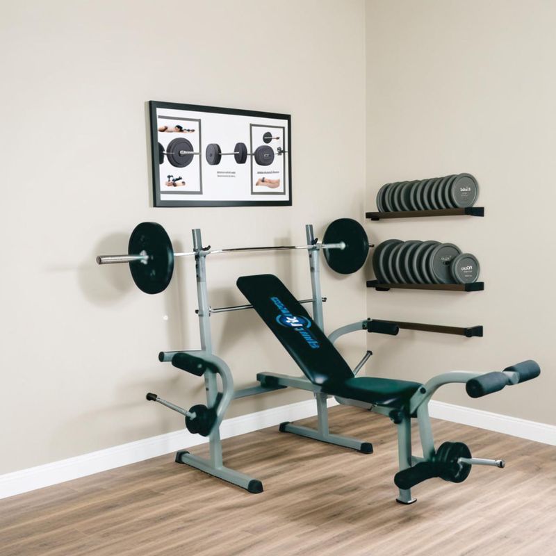 Gym Banco Para Pesas Falabella Mancuernas Hexagonales Kit