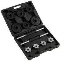 Kit De Mancuernas En Acero De 12 Kg Con Maletin De Transporte Color Negro