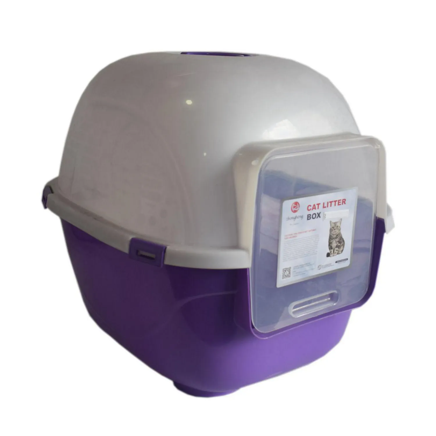 Arenera Iglú Para Gatos 50x47x42cm Mediano Morado 3