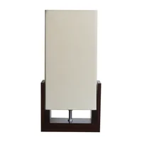 Lámpara de Mesa Rectangular Madera Wengué 1 Luz E27 Producto Certificado
