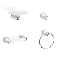 Kit De Accesorios Para Baño Aluvia X4 Piezas Blanco - Cromo