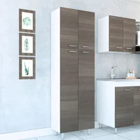 Mueble Alacena para Cocina Rossi 4 Puertas 195x61x36 cm Verde Olivo Just Home Collection