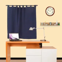 Cortina Sunout Lino Botón Media Ventana Azul 140 x 165 cm