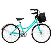 Bicicleta Urbana Sforzo Playera R26 Sin Cambios Marco en Acero Verde