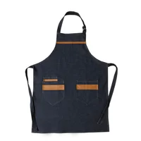 Delantal Jean Cuerina Cafe 80x64cm