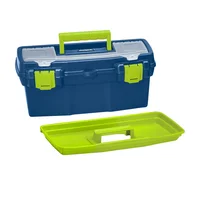 Caja Multiusos Plástica Con Tapa 40.5X18X20.7 cm Azul/Verde Rimax