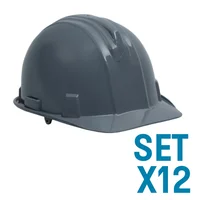 Cascos Bunker Rachet Dielectrico Gris Set X 12 Unidades