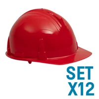 Cascos Industrial Liviano Rojo Set X 12 Unidades