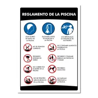 Señal Reglamento Para Piscina 50X70cm Poliestireno Calibre 60