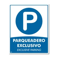 Señal Parqueadero Exclusivo 50X40Cm Poliestireno Calibre 60 con Sujetador