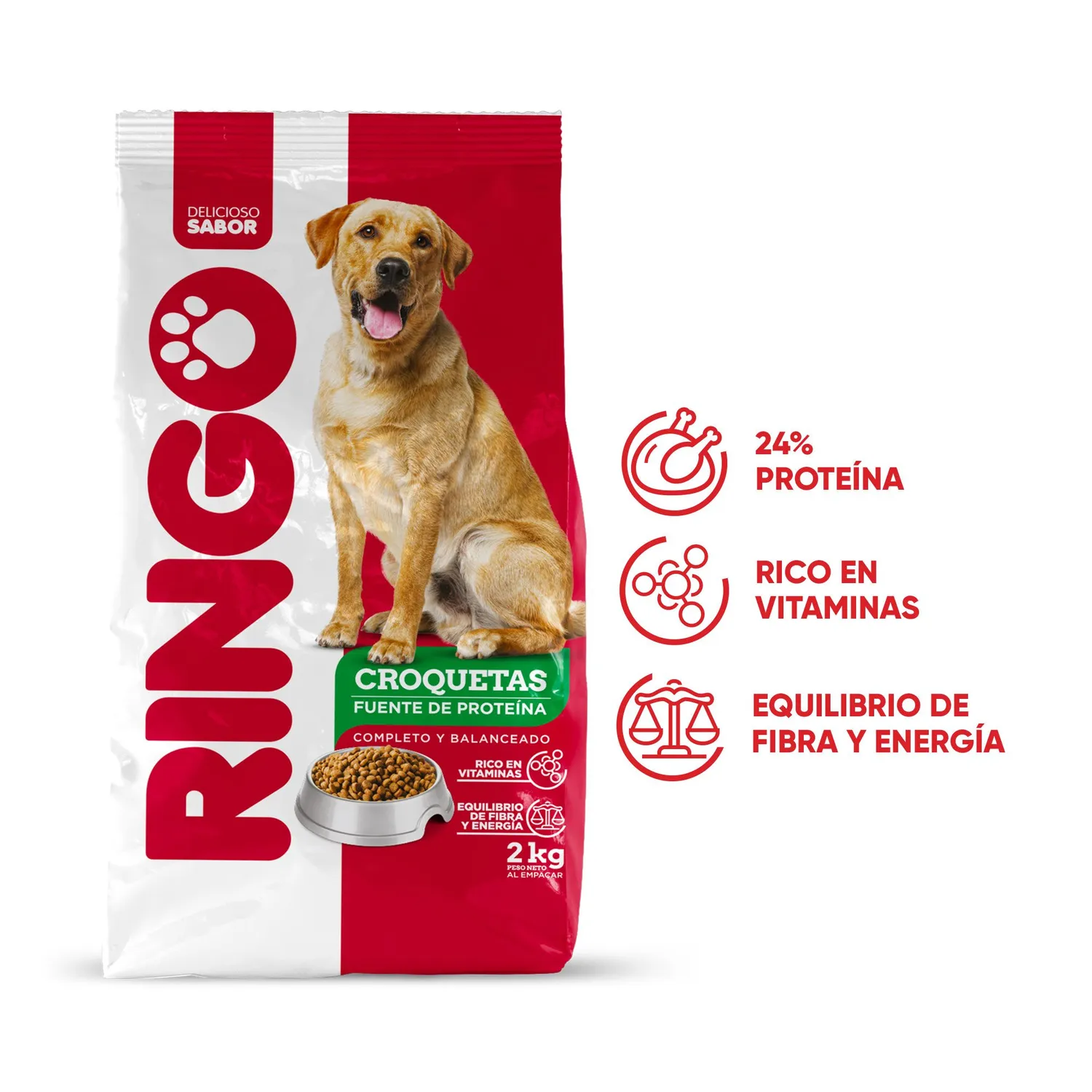 Comida Seca Para Perros Ringo Original Adulto 2 Kg 5