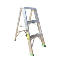 Escalera Certificada 0.90 m 3 P Tijera en Aluminio Tipo II 102 kg Fanes