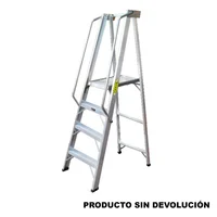 Escalera Certificada 1.20 m 4 P Plataforma en Aluminio Tipo IA 136 kg Fanes