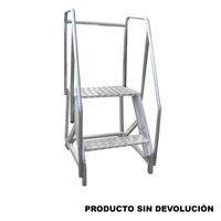 Escalera Certificada Tipo Avión en Aluminio 2 Pasos 0,50 Metros de 136 Kilogramos de Resistencia