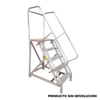 Escalera Certificada Tipo Avión en Aluminio 5 Pasos 1.25 m de 136 kg de Resistencia
