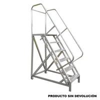 Escalera Certificada Tipo Avión en Aluminio 6 Pasos 1.50 m de 136 kg de Resistencia