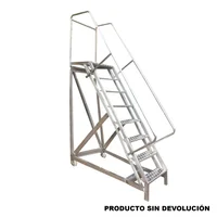 Escalera Certificada Tipo Avión en Aluminio 8 Pasos 2.00 m  de 136 kg de Resistencia