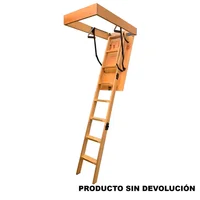 Escalera Mansarda 2 a 2.40 m 9 P Madera 102 kg Resistencia