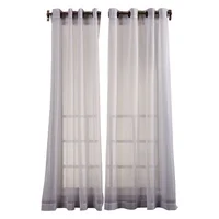 Cortina Velo Aros Rayas 280x220 cm Blanco Casa Bonita