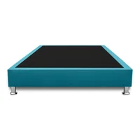 Base Cama Completa Sencilla 90X190Cm Microfibra Azul
