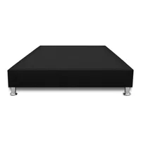 Base Cama Completa Semidoble 120X190Cm Microfibra Negro