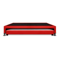 Base Cama Nido Sencilla 190X90X30Cm Ecocuero Rojo