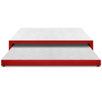 Base Cama Nido Doble 190X140X30Cm Microfibra Rojo