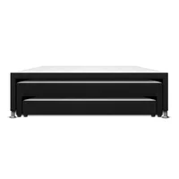 Base Cama Nido Sencilla 3 Niveles 190X100X48Cm Ecocuero Negro