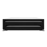 Base Cama Nido Doble 3 Niveles 190x140x48cm Ecocuero Negro