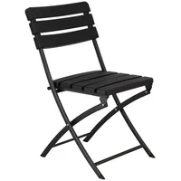 Silla Sin Brazos Plegable Polietileno Simil Negro