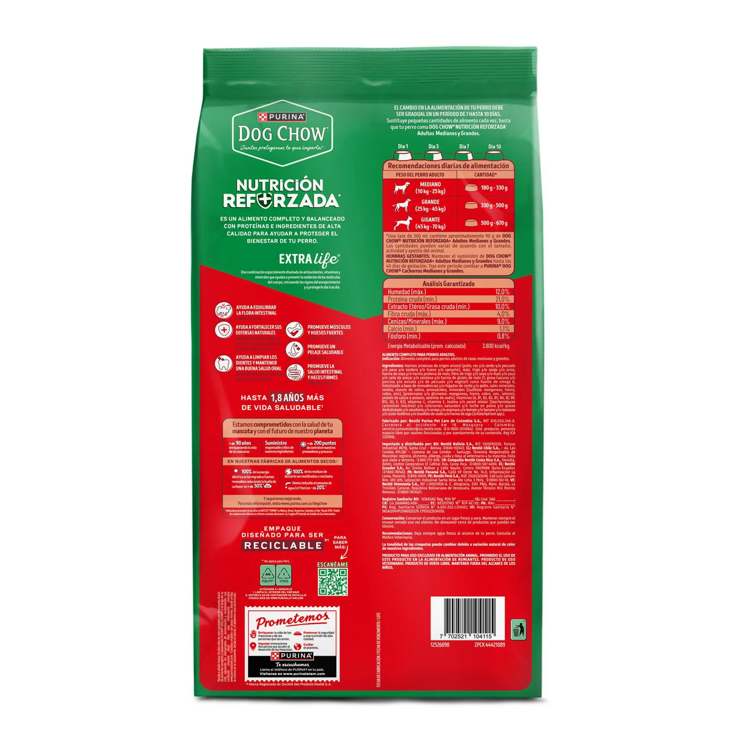 Comida Seca Para Perro Dog Chow Adulto Raza Mediana Carne 2kg