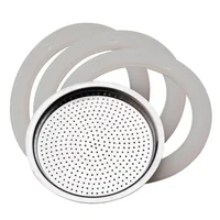 Filtro + 3 Cauchos Silicona Para Máquina De Café 10 Tazas Steel Moka