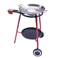 Set De Paellera De 46 Cm Con Soporte Y Difusor Rojo