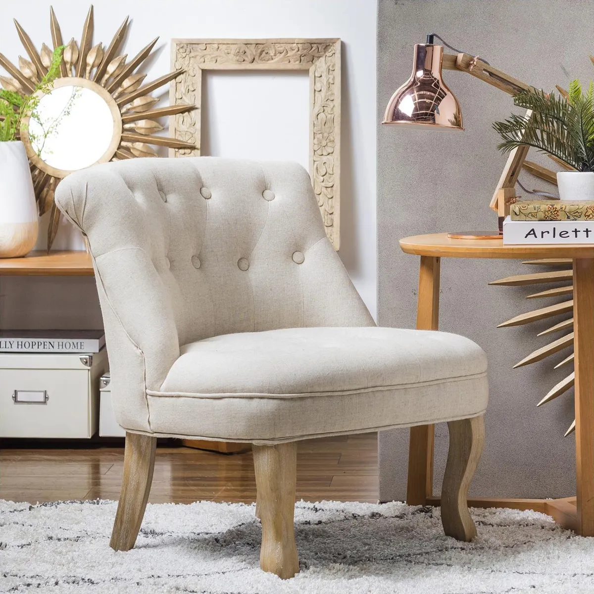 JUST HOME COLLECTION - Poltrona Vivaldi 52x65x75 cm Beige