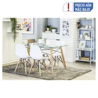 Juego de Comedor de Vidrio Moderno Soar 120x80x76 cm